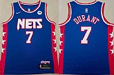 Nets 7 Kevin Durant Blue Throwback Swingman Jersey,baseball caps,new era cap wholesale,wholesale hats